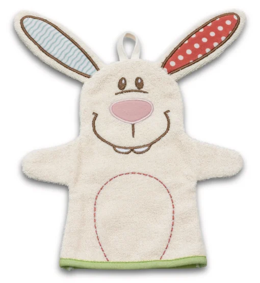 Kapuzenbadetuch Hase Tilli und Spiel-Waschhandschuh in Geschenkverpackung