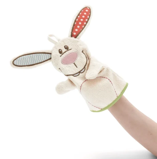 Kapuzenbadetuch Hase Tilli und Spiel-Waschhandschuh in Geschenkverpackung