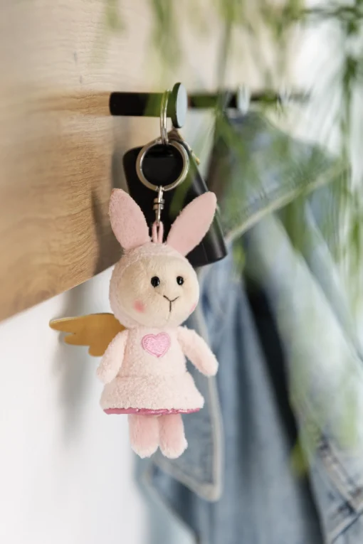 Schlüsselanhänger Dein Schutzengel Hase mit Herz