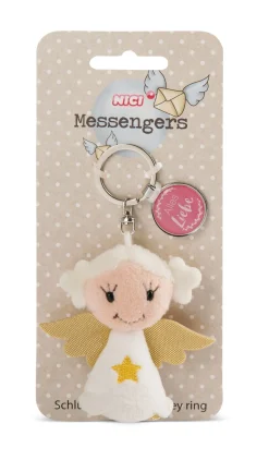 Schlüsselanhänger Engel mit Stern mit Anhänger "Alles Liebe"
