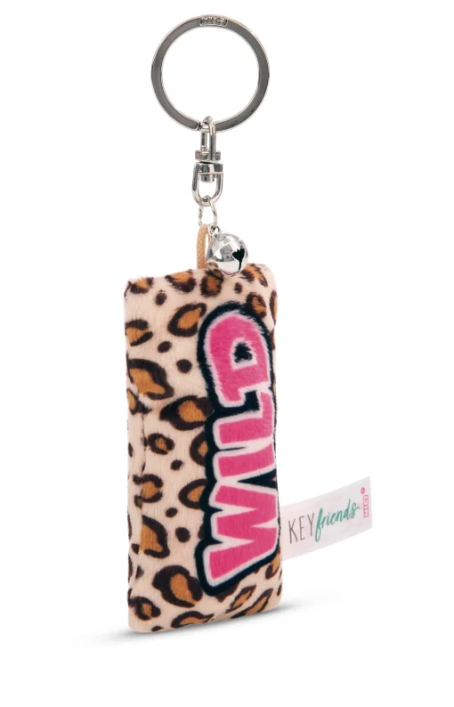 Schlüsselanhänger Mini Plüschkissen "Wild" m. Glöckchen