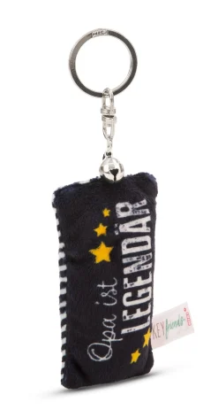 Schlüsselanhänger Mini Plüschkissen "Opa ist legendär" m. Glöckchen