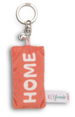 Schlüsselanhänger Mini Plüschkissen "Home" m. Glöckchen