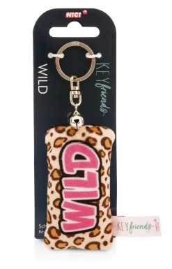Schlüsselanhänger Mini Plüschkissen "Wild" m. Glöckchen