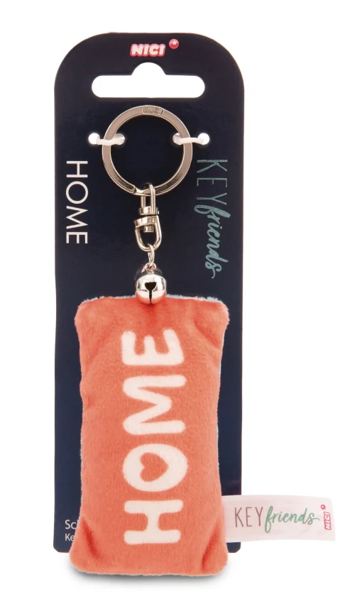 Schlüsselanhänger Mini Plüschkissen "Home" m. Glöckchen