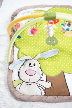 3-D Activity-Decke Hase und Eule mit Spielkissen und Spielbogen