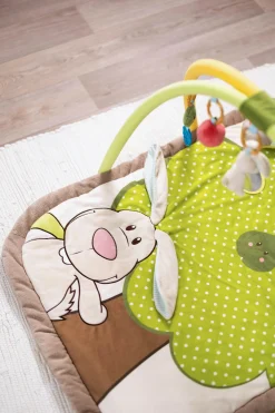 3-D Activity-Decke Hase und Eule mit Spielkissen und Spielbogen