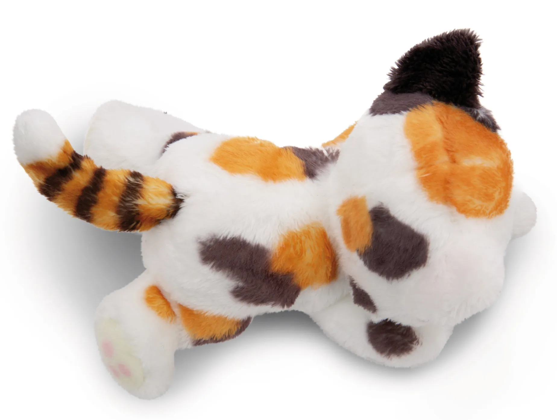 Gefleckte Kuscheltier Katze im Körbchen