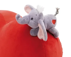 Herzförmiges Kissen Love Elefant mit Kuscheltier Elefant