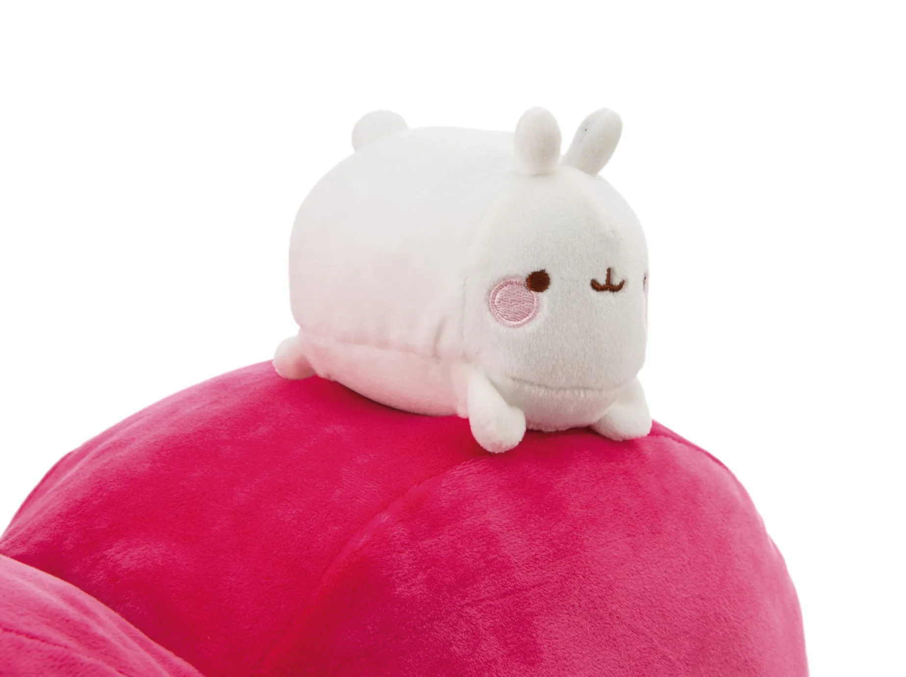 Herzförmiges Kissen MOLANG mit Kuscheltier MOLANG