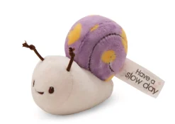 Kuscheltier Lila Schnecke m. Botschaft "Have a slow day"