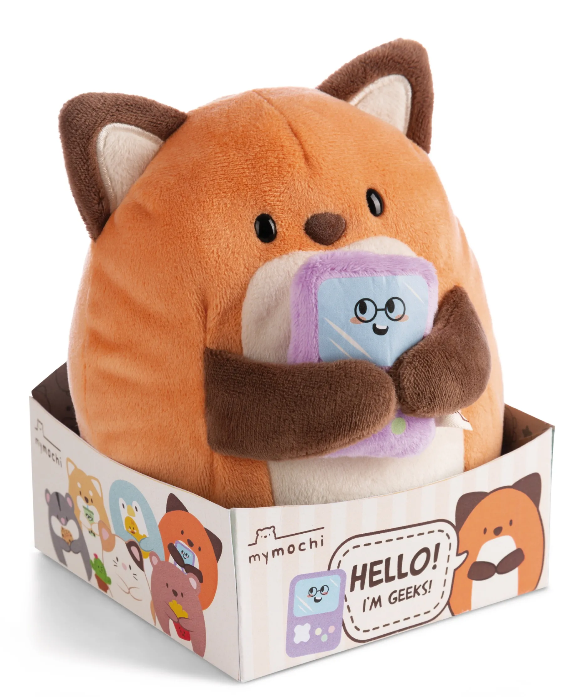 Kuscheltier mymochi Fuchs Geeks 16cm mit Video Spiel in Geschenkbox