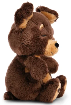 Kuscheltier Sleeping Pets brauner Hund 12cm im grünen Körbchen NICI GREEN