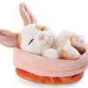 Kuscheltier Sleeping Pets Hase karamell gepunktet 12cm im Körbchen