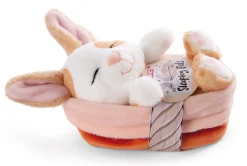 Kuscheltier Sleeping Pets Hase karamell gepunktet 12cm im Körbchen