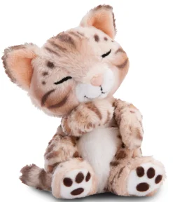 Kuscheltier Sleeping Pets Bengal Katze 12cm im hellgrünen Körbchen NICI GREEN