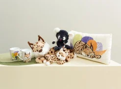 Liegendes Kuscheltier Luchs Mutter & Kind NICI GREEN
