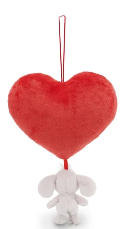 Plüschherz mit Kuscheltier Love Elefant hellgrau und Saugnapf NICI GREEN