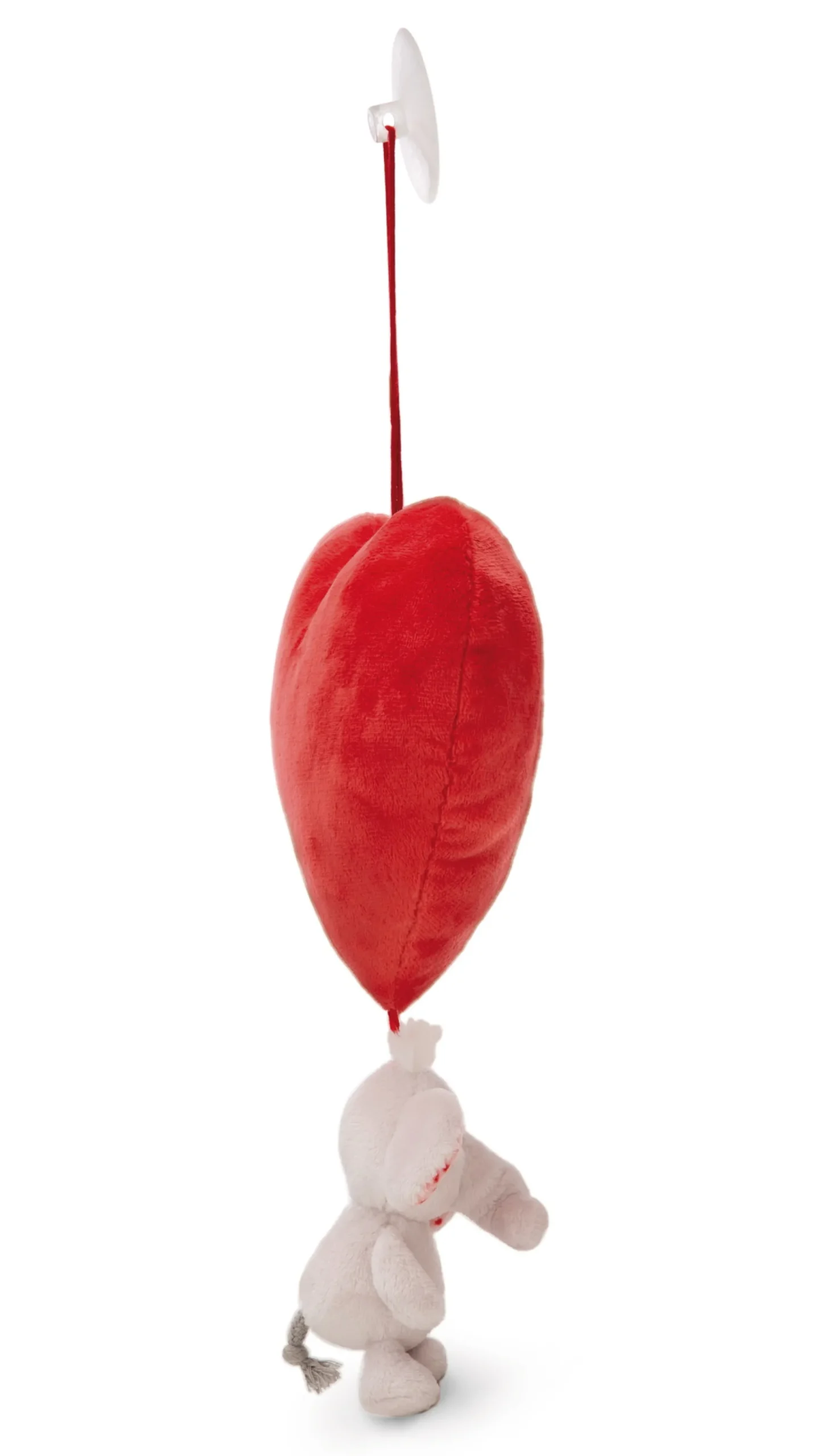 Plüschherz mit Kuscheltier Love Elefant hellgrau und Saugnapf NICI GREEN