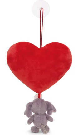 Plüschherz mit Kuscheltier Love Elefant dunkelgrau und Saugnapf NICI GREEN