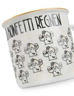 Porzellantasse metallic "Für dich soll es Konfetti regnen"