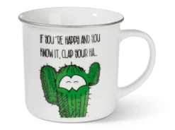 Porzellantasse metallic "If you`re happy..."