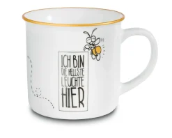 Porzellantasse metallic "Ich bin die hellste Leuchte hier"