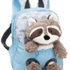 Rucksack mit Waschbär Plüschtier