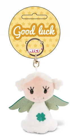 Schlüsselanhänger Schutzengel mit Kleeblatt