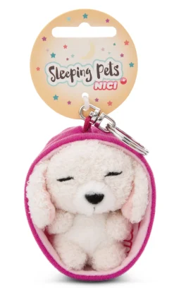 Schlüsselanhänger Sleeping Pets Weißer Pudel NICI GREEN