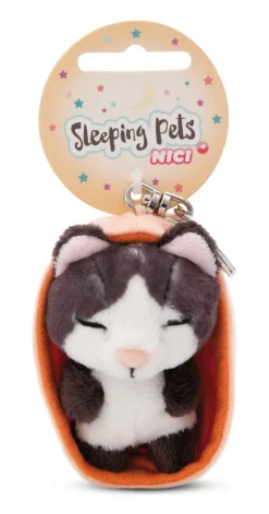 Schlüsselanhänger Sleeping Pets Schwarze Katze NICI GREEN
